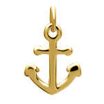 Les Tr&eacute;sors De Lily [N6992] - Pendentif Plaqu&eacute; Or 'Ancre Marine' dor&eacute; - 15x12 mm