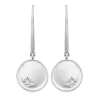 Les Tr&eacute;sors De Lily [Q6640] - Boucles Argent 'Une Etoile est N&eacute;e' blanc argent&eacute; mat (rhodi&eacute;) - 12 mm