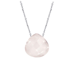 Les Tr&eacute;sors De Lily [Q6762] - Collier Argent 'Meghan' quartz rose argent&eacute; (rhodi&eacute;) - 8 mm