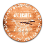 Les Tr&eacute;sors De Lily [Q3645] - Horloge Murale 'Boho' marron (Be brave) - 40 cm