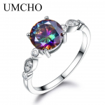 UMCHO autenti&scaron;kas Rainbow Fire Mystic Topaz žiedas 5 topazas