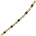 Les Tr&eacute;sors De Lily [R0218] - Collier cr&eacute;ateur acier 'Boho' noir dor&eacute; - 2 mm juoda