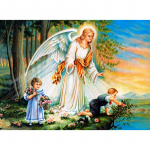 Deimantinė tapyba Angelas vaikas Visas deimantinis siuvinėjimo ra&scaron;tas Kalnų kri&scaron;tolas i&scaron; dervos drobės amatai 20X30CM