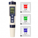EZ-9909 5-in-1 testeris PH/EC/TDS/druskingumas/termometras ne&scaron;iojamas testeris vandens kokybės testeris be ap&scaron;vietimo su baterija įvairiaspalvis