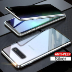 Privatumo apsaugantis nuo blizgesio metalinis magnetinis dvipusis stiklo dėklas, skirtas Samsung S20 S21 S10 S9 S8 Note 20 10 9 8 Plus Ultra A71 A51 A70 Galaxy S10