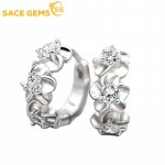 SACE GEMS Klasikiniai vario lydinio cirkonio auskarai moterims Vestuvių dovanos balta