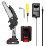 21V 6 colių ne&scaron;iojamieji elektriniai genėjimo pjūklai Maži medienos skaldymo grandininio pjūklo &scaron;epečio variklis viena ranka EU Plug 2 Batteries