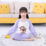 Vaiki&scaron;kų poilsio drabužių rinkinys kūdikių pižama ilgomis rankovėmis kelnės dviejų dalių pižama 90cm mėlyna