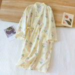 Japoni&scaron;ko stiliaus kimono pižama vasarinė nauja 100% medvilnės marlės pižamos naktiniai moteri&scaron;ki SPA yukata rūbai namų ilgos pižamos moteri&scaron;kos L