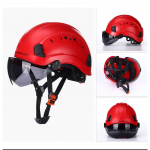 Apsauginis &scaron;almas ABS kvėpuojantis statybvietės elektros konstrukcija su apsauginiais akiniais. Red Cap Ink Goggles