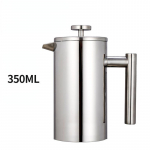 Dvigubų sienelių izoliuotas kavos virimo aparatas French Press nerūdijančio plieno espreso kavos aparatas Auk&scaron;tos kokybės kavos arbatos virimo aparatas 350ML
