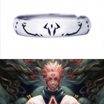 Kaisen Ryomen Sukuna Itadori Yuji žiedas Cosplay metalinis atidarymas, reguliuojamas unisex