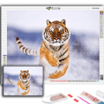 Deimantinė tapyba Animal Tiger Deimantinė mozaikos amatų deimantų siuvinėjimo tapyba Full Round 20X30CM