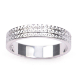 Alliance Argent 'Lien d'Amour' argent&eacute; (rhodi&eacute;) - 4 mm (diamant&eacute;)