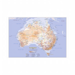 Anglų žemėlapių serija Australijos žemėlapis Geografinis žemėlapis Drobė Tapyba Gyvenamasis kambarys Namų dekoravimas Vaikų mokyklos reikmenys 59*42cm