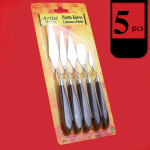 Meno aliejinis tapybos peilis Naujas nerūdijančio plieno dažų grandiklis vandens miltelinių dažų grandiklis 5 dalių meno reikmenų rinkinys 5 pcs plastic handle