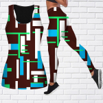 Color Cube Maze Print jogos apranga moterims Madinga treniruotė Antblauzdžiai Fitnesas Sportas Kasdieninės jogos kelnės 7XL