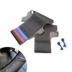 Automobilių priedai Vidinis vairas perforuotas odinis dangtelis BMW E46 Coupe 2000-2006 E39 X5 E53 2000-2003 Z3 red line-Red