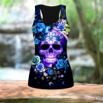 3D Mėlyna Skeleton Print Moterų Treniruotės Yoga Gym Spausdinti Vasariniai Sportiniai Mar&scaron;kiniai Didelio dydžio Liemenės L