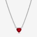 Madingas Cupronickel Shining Halo Heart pakabukas raktikaulio grandinės karoliai Naujas rubino apyrankių karolių rinkinys