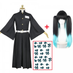 Tokitou Muichirou Cosplay Kostiumas Anime Demonų Skerdėjai Kimetsu No Yaiba Kisatsutai Uniforma Helovino Kalėdų Vakarėlio Drabužiai XS-(Full set+wig)