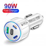 5 prievadų 75w automobilinis įkroviklis Greitas įkrovimas Pd Qc3.0 automobilinis USB įkroviklis C tipo telefono įkroviklis automobilyje skirtas iPhone Xiaomi Huawei Samsung 3Ports 90W balta