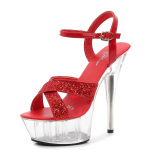 Naktinio klubo Super auk&scaron;takulniai sandalai Moteri&scaron;ki batai Catwalk Pole Dance Batai Crystal Bottom Neper&scaron;lampami platforminiai sandalai