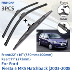 Skirtas Ford Fiesta 5 MK5 Hečbekas 2003-2008 Priekiniai galiniai valytuvai &Scaron;epečiai Pjovimo priedai J Kablys 2003 2004 2005 2006 2007 2008 m.
