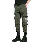 Vidutinio auk&scaron;čio elastinga juosta, kelios ki&scaron;enės su raidėmis spausdintos krovininės kelnės Vyri&scaron;kos rudens žiemos rai&scaron;telės, vilnos pamu&scaron;alas bėgiojimo kelnės Gatvės apranga