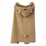 Antklodė su gobtuvu, pastorinta, i&scaron;laiko &scaron;ilumą ilgai i&scaron;liekanti prakti&scaron;ka &scaron;ilta ne&scaron;iojama antklodė su gobtuvu, namų apyvokos reikmenys ruda