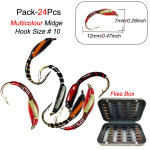 24 vnt./dėžutėje Įvairios epoksidinės nimfos muselės Midge Hegene Trout žuvies upėtakių muselinės žvejybos masalas dirbtiniai masalai 24Pcs/Set(With Flies Box)