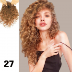 LISI HAIR Sintetinė juoda ruda garbanotų plaukų gnybtas plaukų priauginimui pakeičiamas uždaromas plauku įtaisas Uždenkite plauko kirpimą 25cm