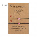 1 pora poros apyrankės pintos naktinės &scaron;viesos unisex apyrankės &scaron;irdies dekoro lengvas reguliuojamas Valentino dienos dovana moterims, vyrų rie&scaron;o apdaila rožinė raudona spalva