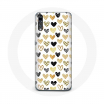 Coque pour Huawei P20 Pro Fond de texture abstraite coeurs noirs