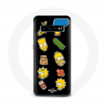 Coque pour Samsung Galaxy s10 edge Les Simpson autocollants fond noir