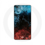Coque pour Huawei P8 fond de texture abstraite rouge noir bleu