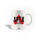 Keraminis puodelis Apex Legends vaizdo žaidimų logotipas juodai raudonas