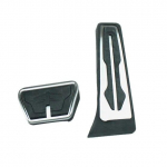 for BMW x3 x4 F10 F11 F12 F06 F01 F02 LHD gas Stainless Steel Plate on the Brake Fuel Pedal the foot rest Cushion 2pcs gray