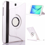 Skirtas Samsung Galaxy Tab A 8,0 colio T350 T351 T355 P350 P355 SM-T355 SM-T350 plan&scaron;etinio kompiuterio dėklo laikiklis, atverčiamas sulankstomas stovas, odinis dangtelis baltos dūmų spalvos