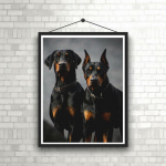 &bdquo;Pasidaryk pats&ldquo; deimantinis paveikslas, dviejų dobermanų kryžminio dygsnio rinkinys, mozaikos menas, deimantinis pie&scaron;imas viso apskritimo/kvadrato deimantiniu namų dekoravimu Round 20x30cm