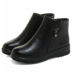 Winter Plus Velvet Mink&scaron;tos odos medvilniniai batai Moteri&scaron;ki &scaron;ilti neslystantys plok&scaron;čiapadžiai odiniai batai mink&scaron;tu padu trumpi batai