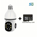 1080P i&scaron;manioji &bdquo;Wi-Fi&ldquo; kamera, vidinė 2,4G ir 5G belaidė &bdquo;Wi-Fi&ldquo; IP PTZ stebėjimo kamera, 360&deg; pasukama automatinio sekimo naktinio matymo dvipusio pokalbio CCTV IR kamera 2.4G&5G+32G Card