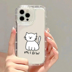 Korėjieti&scaron;kas mielas 3D Cat Bracket mink&scaron;tas telefono dėklas, skirtas iPhone 13 11 12 14 15 Pro Max 7 8 14 15 Plus XR XS X SE silikoninis skaidrus galinis dangtelis 6 Plus 6S Plus