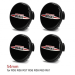 4 vnt. automobilio rato stebulės dangtelio lipdukas ratlankio lipdukas padangos centro emblema, skirta MINI Cooper s R55 R60 R61 F54 F55 F56 F57 F60 priedams 54mm
