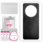 apgo Protective Skin Sticker for the back compatible with Honor Magic5 Ultimate, Wrap Film, Foil, Vinyl - Pattern Black Leather