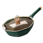 Octagonal Frying Pan Cooking Sturdy Easy to Clean with Cover Cookware Woks Nonstick for