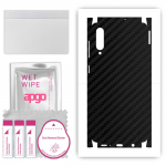 apgo Protective Skin Sticker for the back+sides compatible with Samsung Galaxy A50s, Full Wrap Film, Foil, Vinyl - Pattern Carbon Black