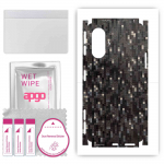 apgo Protective Skin Sticker for the back+sides compatible with Xiaomi POCO F3 GT, Full Wrap Film, Foil, Vinyl - Pattern Carbon Black Pixel