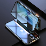 360 metalinis magnetinės adsorbcijos dėklas, skirtas iPhone 16 15 14 Plus 13 12 11 Pro Max originalus aliuminio lydinio rėmas, dvipusis stiklo telefono dangtelis