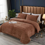 Sutir&scaron;tintas lovatiesė, vientisos spalvos, kri&scaron;tolinio aksomo lovos užtiesalas, medvilne pamink&scaron;tintas, dygsniuotas, neslystantis paklodės užtiesalas, vaiki&scaron;ka karalienės lovos patalynė 150x200cm 1pc